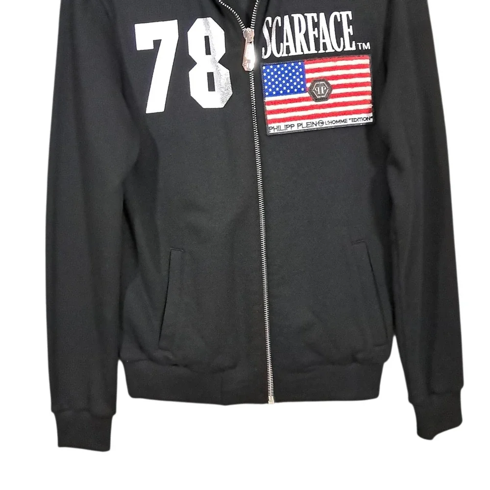 Philipp Plein Scarface Jacket Mes Medium Al Pacino‎ Black Full Zip Streetwear
